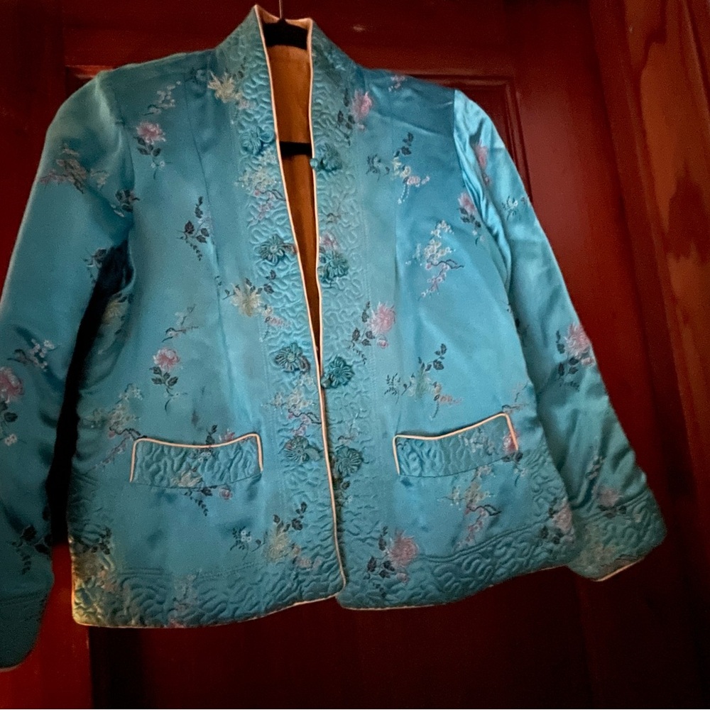 Chinese style waist coat - reversible Elegant Floral Women's Jacket (s)